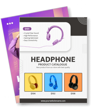 headphone product catalogue high performance options template