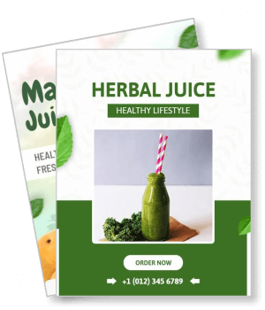 herbal juice marketing flyer healthy drink advertisement template