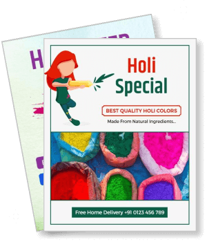 holi special flyer best quality natural colors free home delivery template