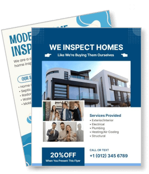 home inspection service promotion flyer modern design template