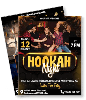 hookah night event poster march 12 7pm anchorage ladies free entry template