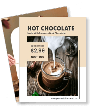 hot chocolate promo special price premium dark chocolate nov dec template