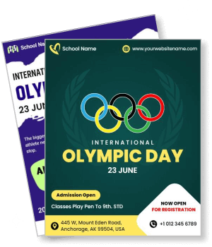 international olympic day event poster school admission open template