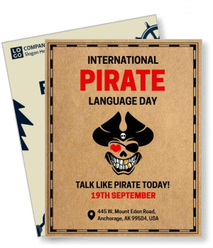 international pirate language day poster september 19th talk like pirate event template