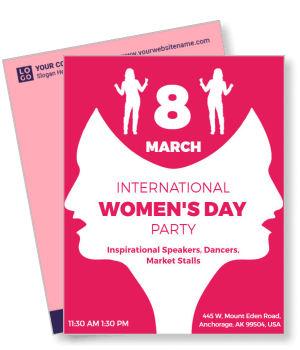 international womens day party flyer march 8 event design template