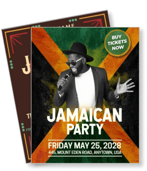 jamaican party poster with host details and event date template