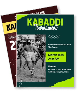 kabaddi tournament poster ambala india sports event announcement template