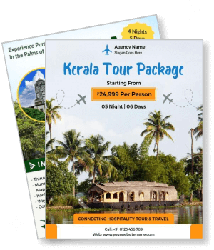 kerala tour package brochure houseboat backwaters template