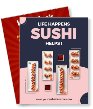 life happens sushi advertisement colorful display template