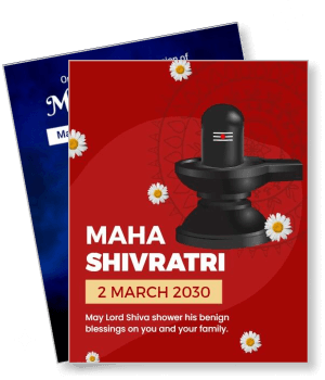 maha shivratri 2030 celebration invitation with shiva lingam design template