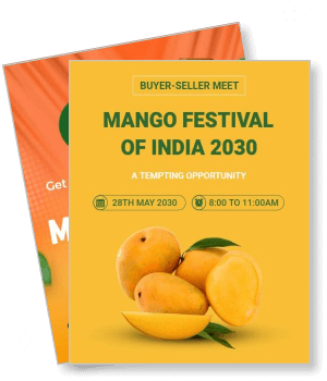 mango festival india 2030 event poster design with mangoes and details template