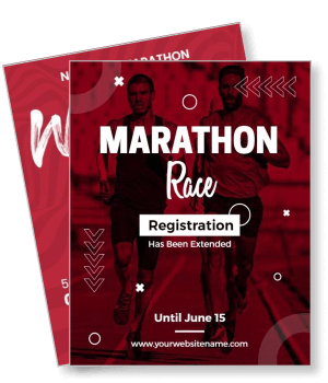 marathon race registration poster with extended deadline until june 15 template