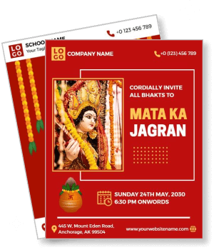 mata ka jagran invitation card template red theme