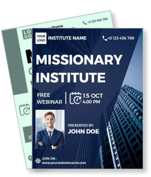 missionary institute free webinar event poster template