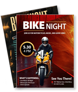 motorcycle event flyer bike night live music showcase columbus template