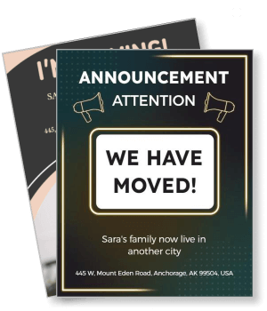 moving announcement card we have moved new address change notification template