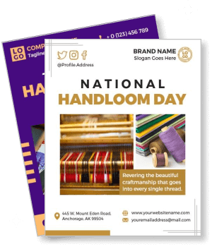 national handloom day promotional card handicrafts textile celebration announcement template