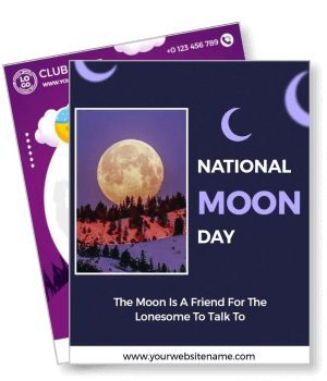 national moon day flyer full moon illustration night sky event poster template