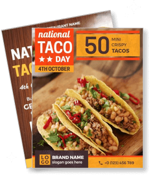 national taco day promotion crispy tacos special offer october fourth template