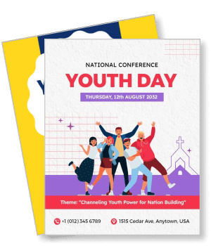 national youth day conference poster august 2032 event promotion template