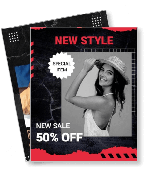 new style sale poster smiling woman with hat discount special item marketing template