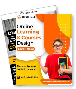 online learning courses design enroll now poster template