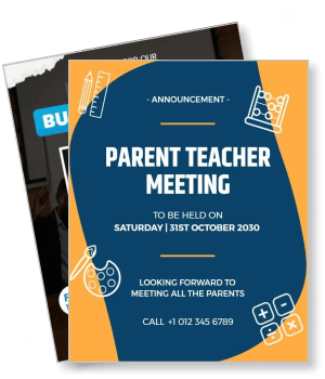 parent teacher meeting announcement flyer for school event october calendar template