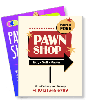 pawn shop advertisement interest free services buy sell pawn template