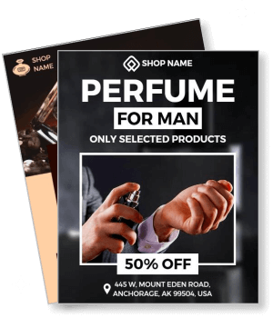 perfume for men promotional flyer discount offer template