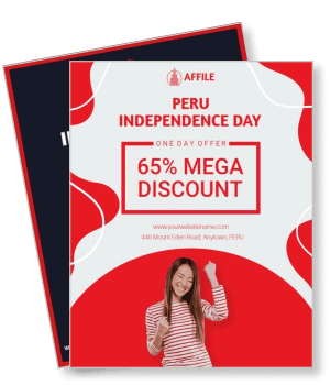 peru independence day discount offer poster design template