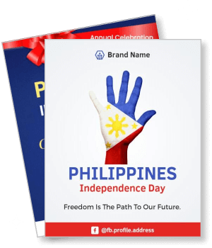 philippines independence day celebration poster hand flag design template