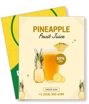 pineapple fruit juice promotion discount flyer design template