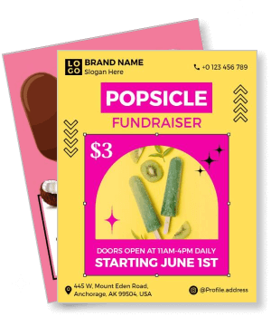 popsicle fundraiser event flyer colorful design june first anchorage location template