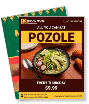 pozole all you can eat thursday special poster design template