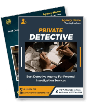 private detective agency promotional flyer design template