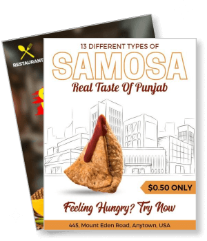 promotional flyer samosa real taste of punjab restaurant offer template