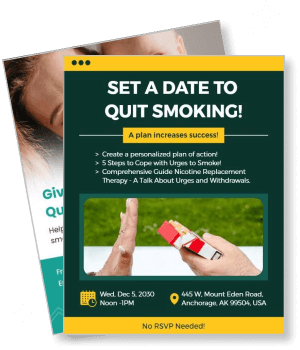 quit smoking seminar invitation with date and location details template