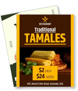 restaurant menu poster traditional tamales advertisement template