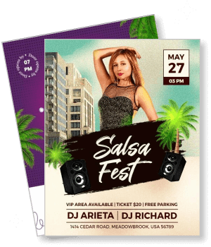 salsa fest dj arieta richard event poster may 27 music festival template