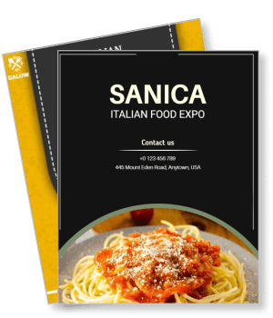 sanica italian food expo flyer spaghetti promo template