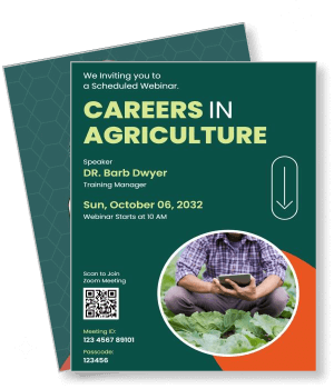 scheduled webinar careers in agriculture invitation poster template