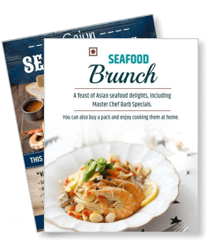 seafood brunch asian delights promotion chef barb specials template