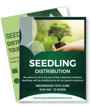 seedling distribution event flyer green eco initiative template