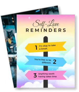 self love reminders colorful infographic with positive messages template