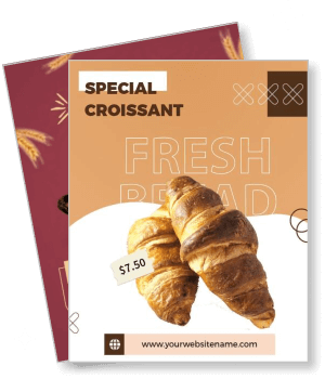 special croissant promo fresh bread advertisement design template