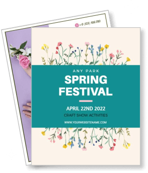 spring festival floral flyer design 2022 craft show activities event promotion template