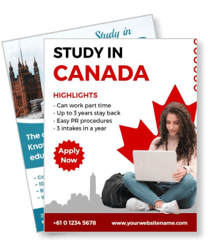 study abroad program canada education promotion flyer template