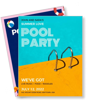 summer love pool party invitation july 2022 template