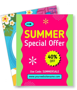 summer special offer 40 percent discount promo code example template