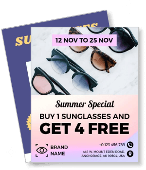 summer special sunglasses promotion buy one get four free deal november dates template